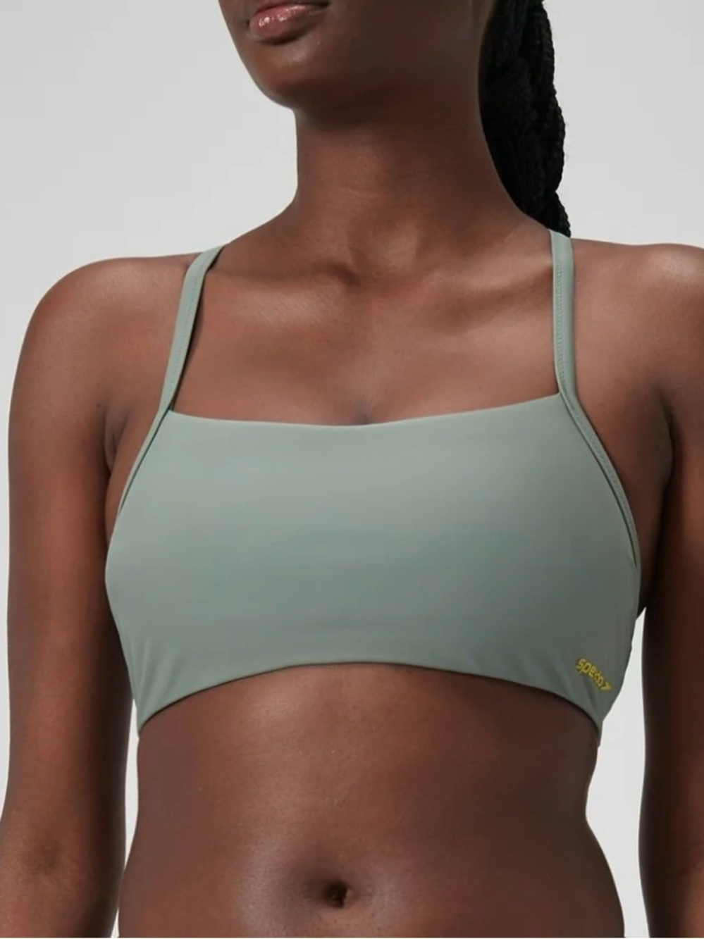 🆕 Speedo Women's Solid Racerback Bikini Swim Top Size Large